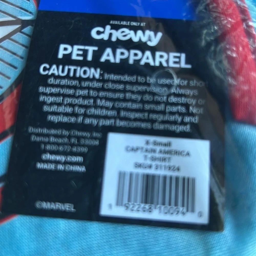 New Captain America Marvel Hero dog tee XS
